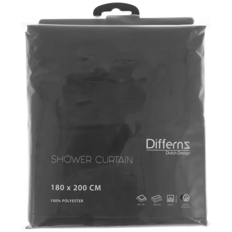 Differnz Douchegordijn polyester antraciet 180x200cm