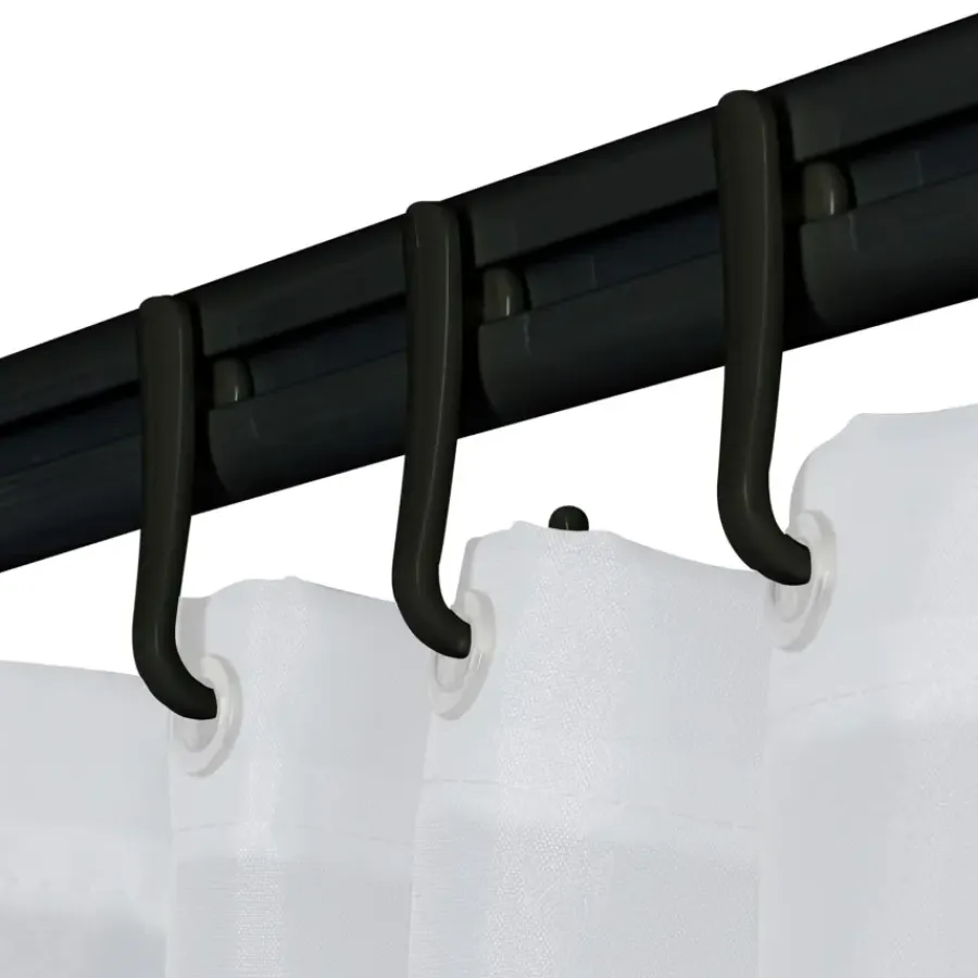 Sealskin Douchegordijnhaak Easy Roll 12 stuks zwart