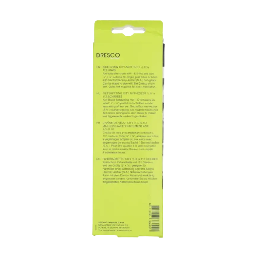Dresco city fietsketting anti-roest 1/2X1/8