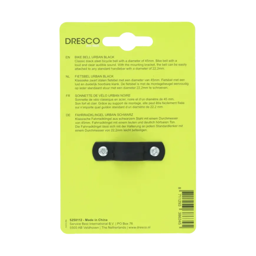 Dresco fietsbel urban zwart