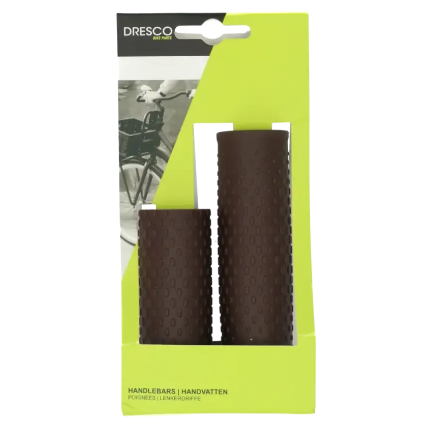 Dresco soft grip fiets handvatten 119/92 mm bruin