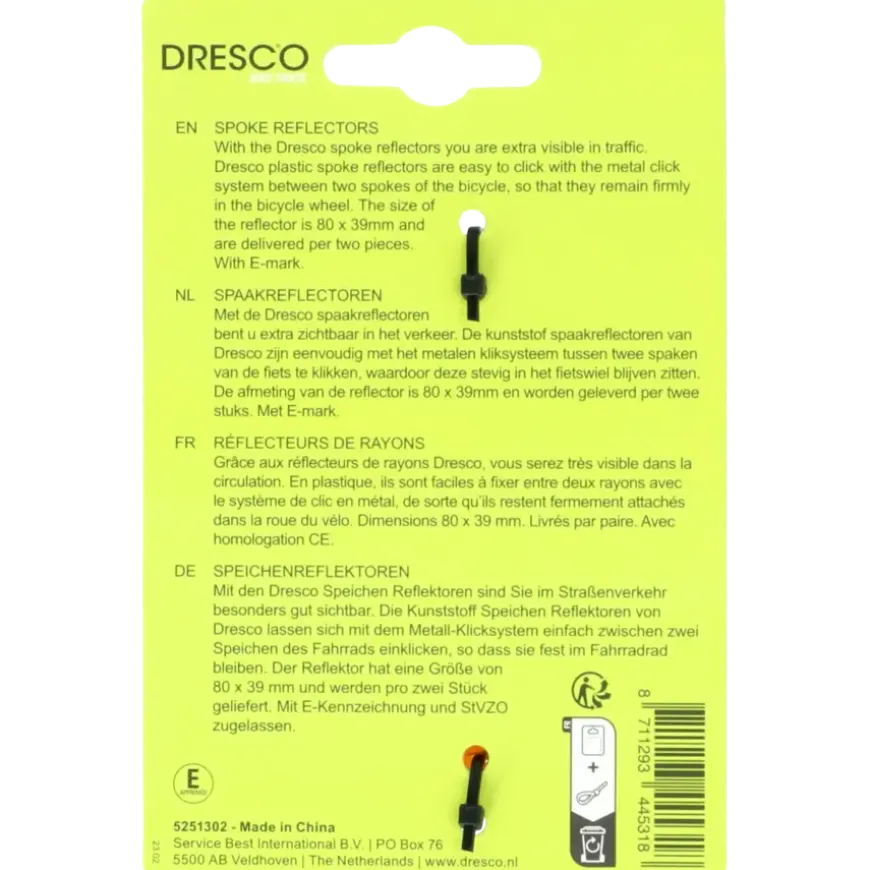 Dresco spaakreflectoren E-keur
