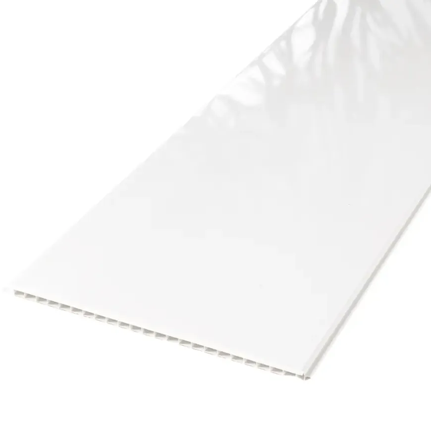 Dumaclip wand- en plafondpaneel PVC hoogglans wit 2.4m2, afm. 120 x 25 cm