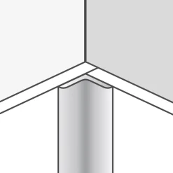 Dumawall+ aluminium binnenhoek zwart 12 mm 260 cm