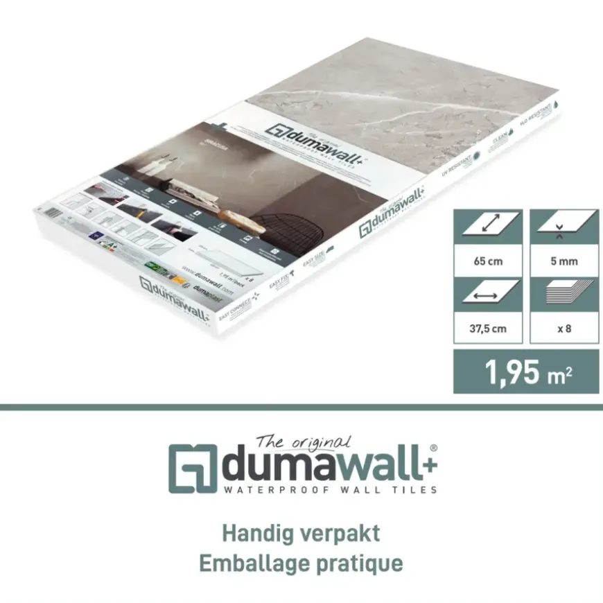 Dumawall+ wandtegel kunststof Porto glans 1,95m² 37,5x65cm 8 stuks