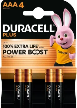 Duracell Batterij AAA Alkaline Plus Power Boost 4 stuks