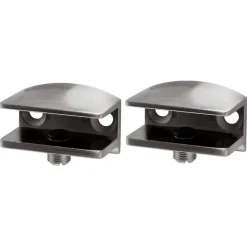 Duraline clip glass vierkant geborsteld nikkel 2 stuks