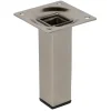 Duraline meubelpoot vierkant RVS-look 2,5x2,5x10 cm