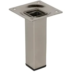 Duraline meubelpoot vierkant RVS-look 2,5x2,5x10 cm