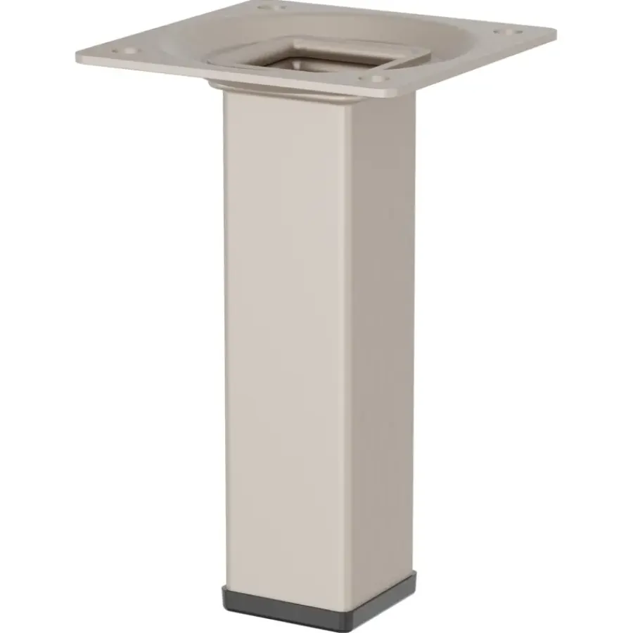 Duraline meubelpoot vierkant zand / beige staal 2,5x2,5x10 cm