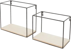 Duraline muur kubussen staal/hout set 2 stuks