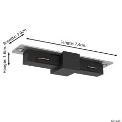 EGLO EasyTrack railverlichting koppelstuk recht zwart