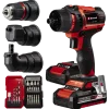Einhell 18V accuboormachine TE-CD 18/45 Li Kit incl. 2 accu's 2Ah + snellader + 22-delige boren- en bitset + koffer