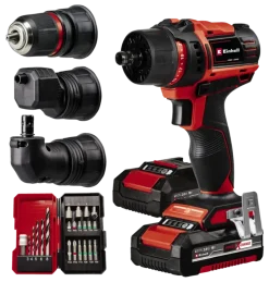 Einhell 18V accuboormachine TE-CD 18/45 Li Kit incl. 2 accu's 2Ah + snellader + 22-delige boren- en bitset + koffer