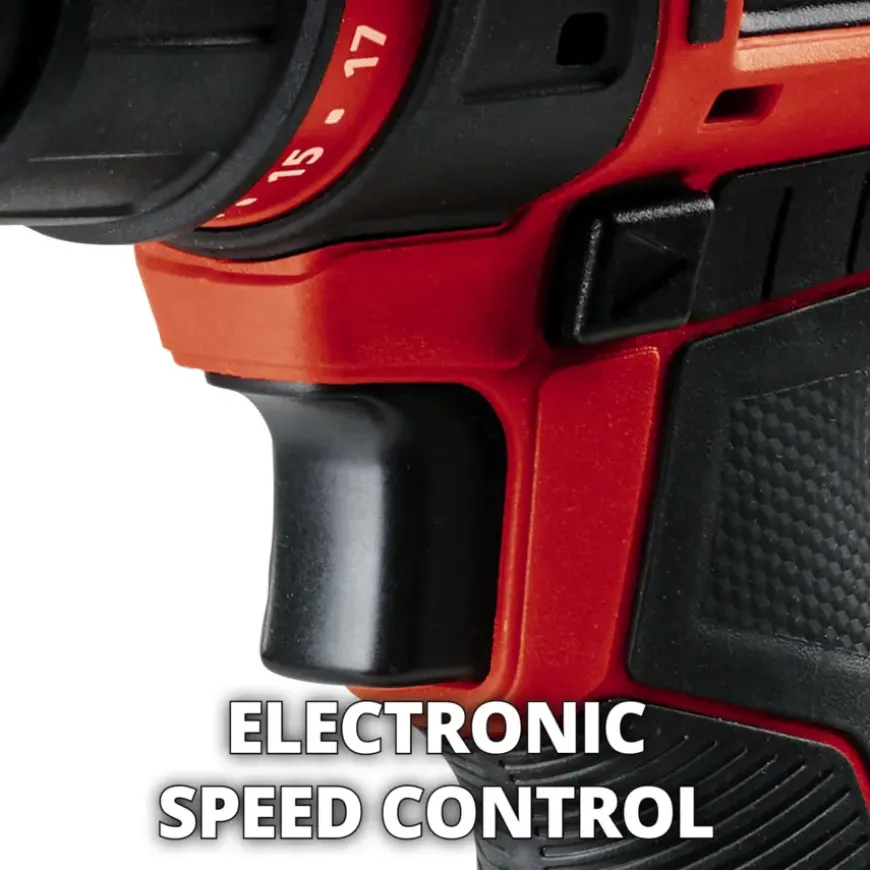 Einhell 18V accuboormachine TE-CD 18/45 Li Kit incl. 2 accu's 2Ah + snellader + 22-delige boren- en bitset + koffer