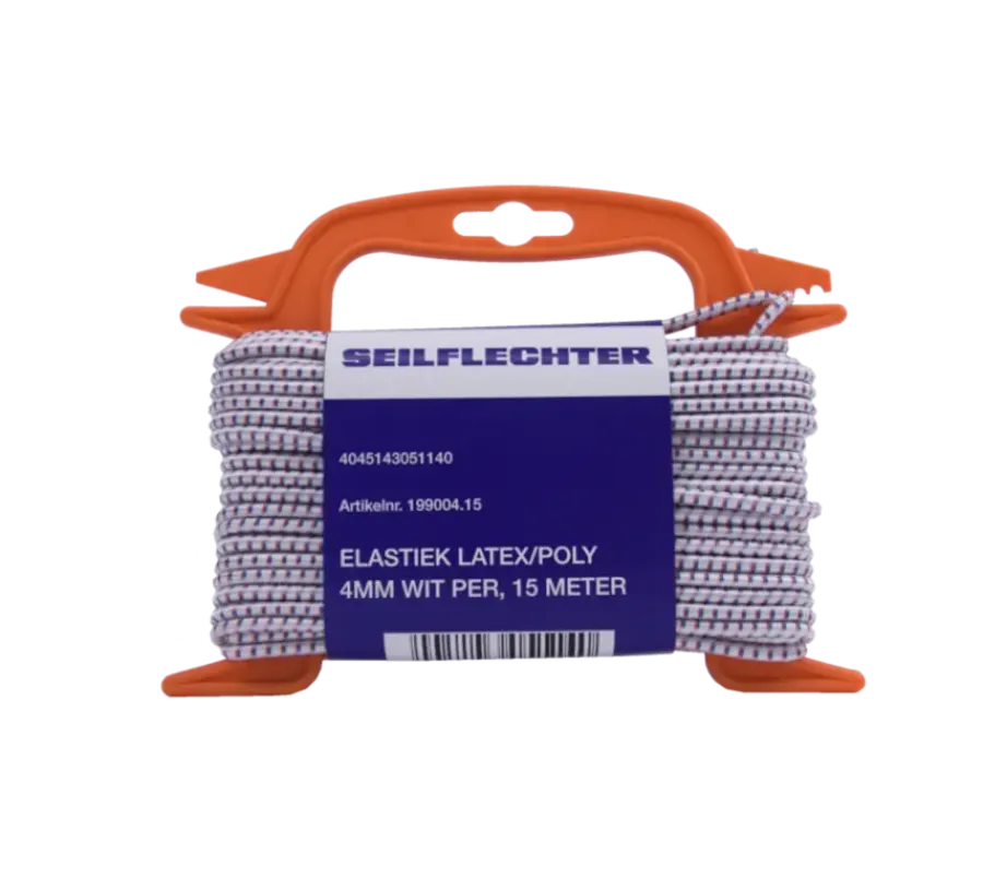 Seilflechter ELASTIEK LATEX/POLY 4MM WIT 15MTR