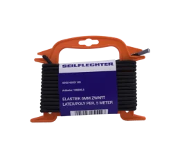 Seilflechter ELASTIEK LATEX/POLY 6MM ZWART 5MTR