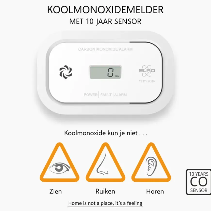 Elro FC5003 koolmonoxidemelder inclusief 2 jaar AA-batterij