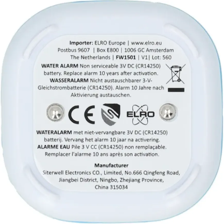Elro FW1501 watermelder IP65 inclusief 3 jaar lithium batterij