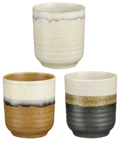 Geen Ethan beker off white zwart terra - h9xd7,5cm - per stuk