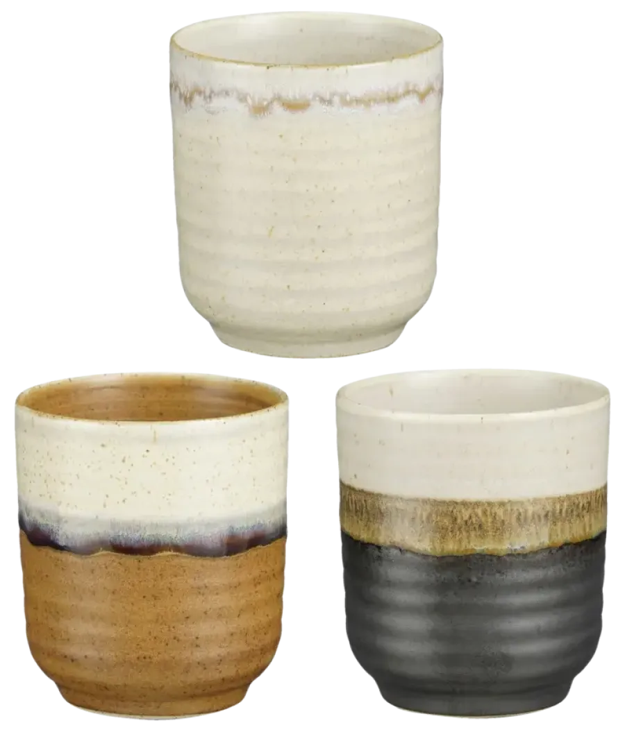 Geen Ethan beker off white zwart terra - h9xd7,5cm - per stuk