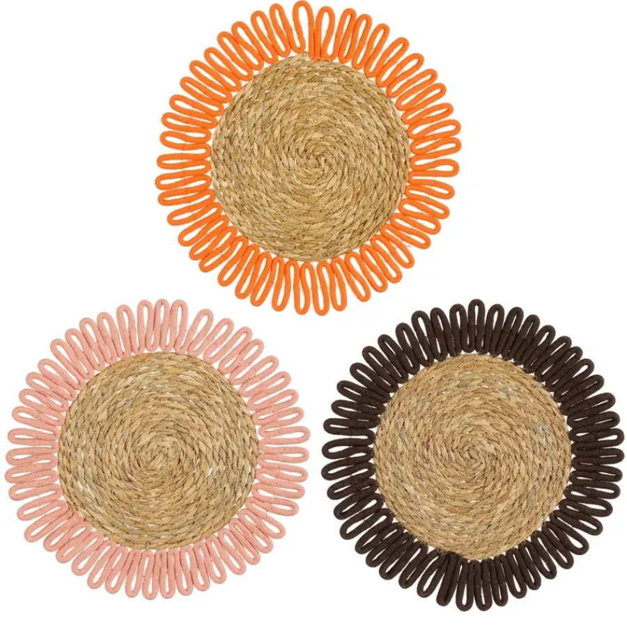 Geen Fernandez placemat roze bruin oranje - d38cm