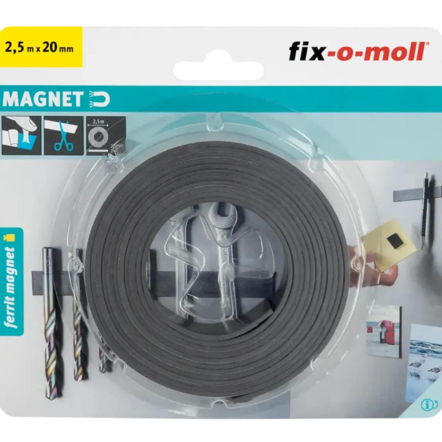 Fix-o-moll Ferrit magneetband zelfklevend 2,5 m x 20 mm