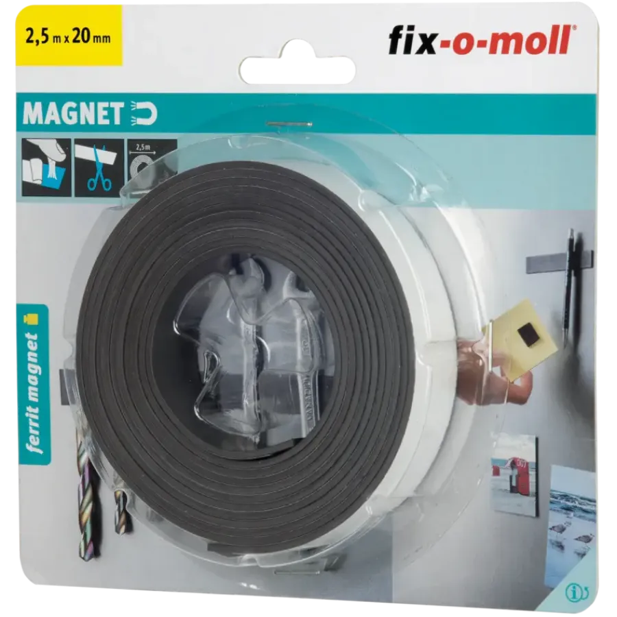 Fix-o-moll Ferrit magneetband zelfklevend 2,5 m x 20 mm