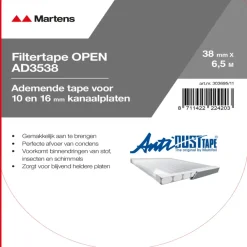 Filtertape t.b.v. polycarbonaat 38 mm 650 cm