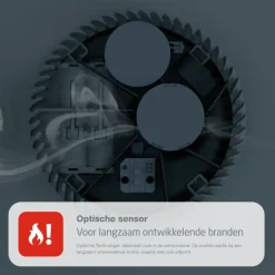 FireAngel optische rookmelder met noodverlichting en vervangbare batterijen (levensduur 10 jaar)