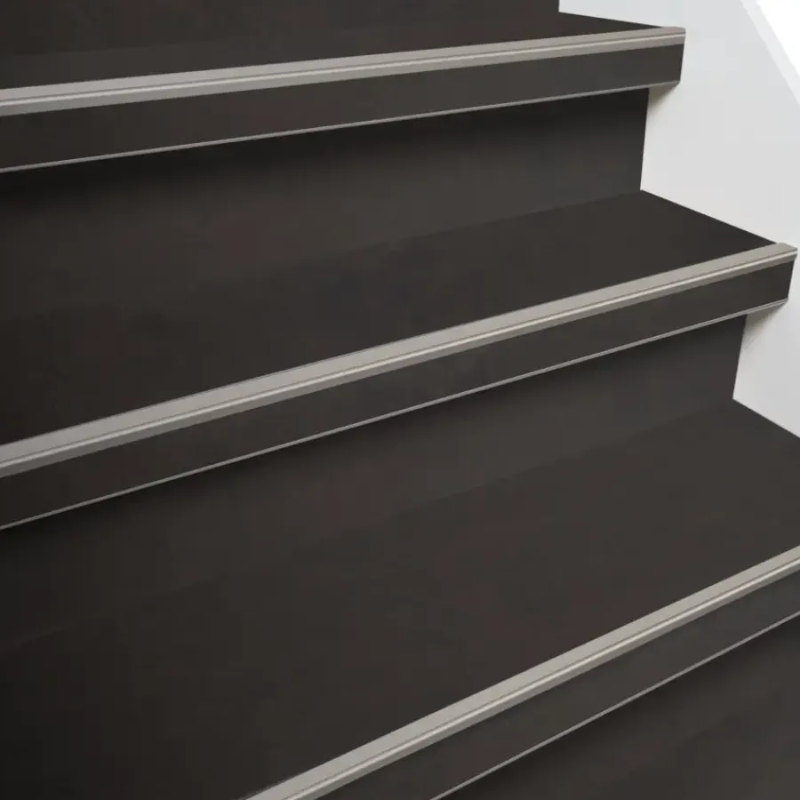 Firststep traprenovatieset pvc-treden beton zwart 4 stuks