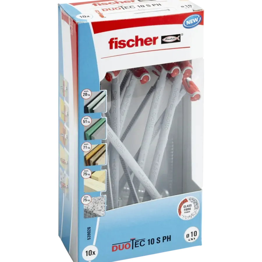 Fischer hollewandplug duotec 10 mm 10 stuks