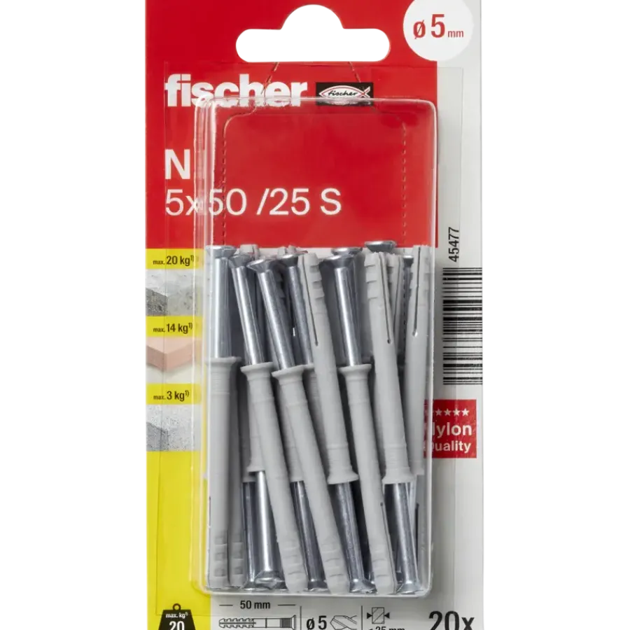 Fischer Slagplug 5x50mm 20 stuks