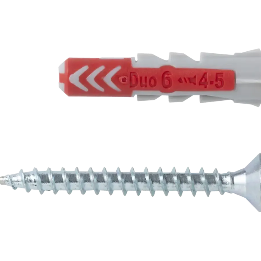 Fischer Universeelplug DuoPower 6x30mm met schroef 12 stuks