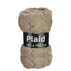 Geen Fleece plaid hart bruin 130 x 180 cm