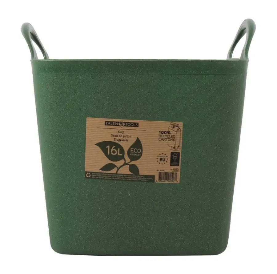 Talen Tools Flexibele kuip / emmer Groen 16L (100% gerecycled)