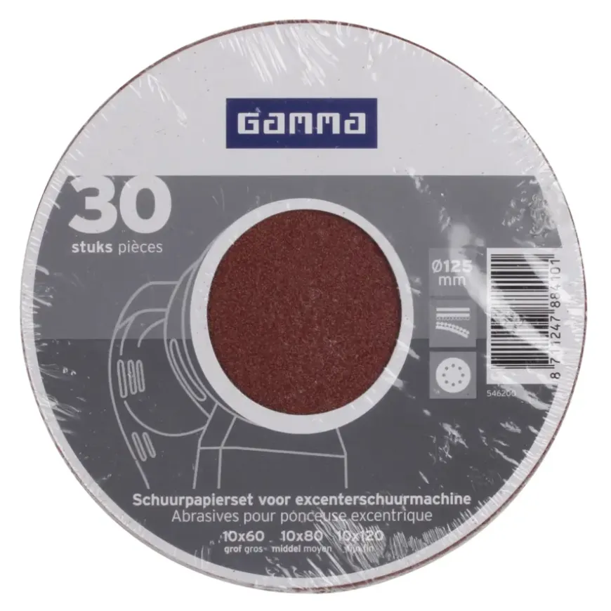 GAMMA schuurschijf gold rond 125mm 30 stuks