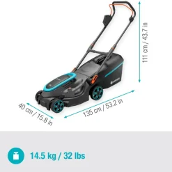 Gardena 2x18V grasmaaier Powermax P4A 37cm (zonder accu)