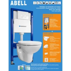 Geen Geberit Abell inbouwreservoir set Geberit UP100 met hangend toilet