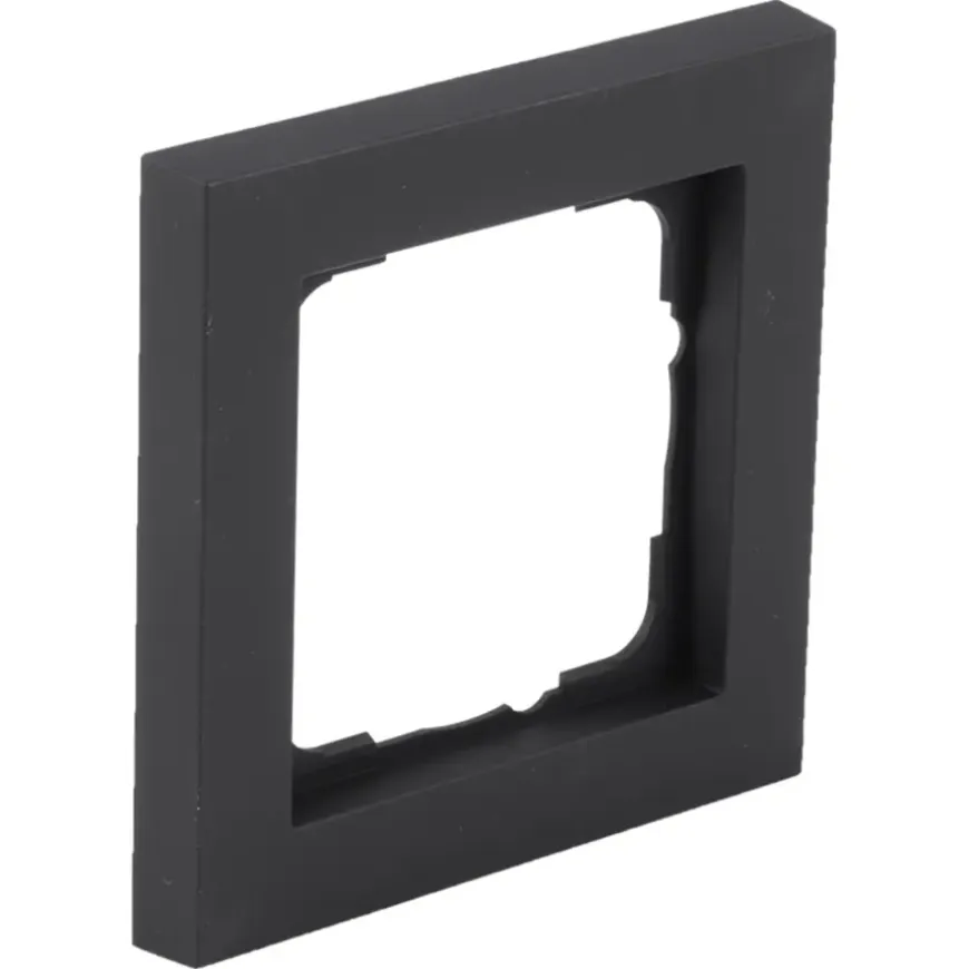 Gira E2 Afdekraam 1-Voudig Mat Zwart