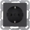 Gira E2 Inbouw Enkel Geaard Stopcontact Mat Zwart