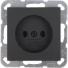 Gira E2 Inbouw Enkel Stopcontact Mat Zwart