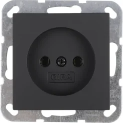 Gira E2 Inbouw Enkel Stopcontact Mat Zwart