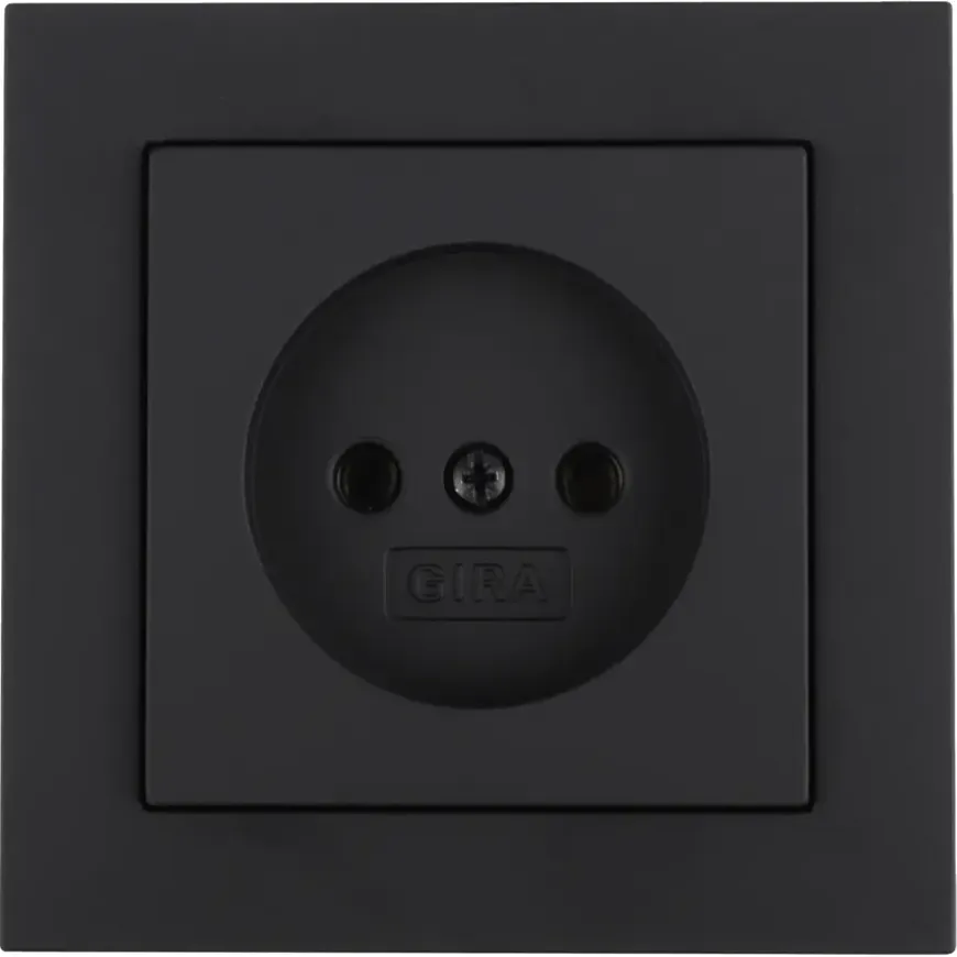 Gira E2 Inbouw Enkel Stopcontact Mat Zwart