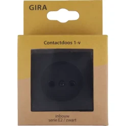 Gira E2 Inbouw Enkel Stopcontact Mat Zwart