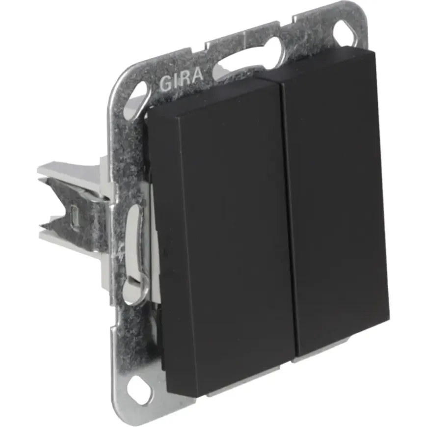 Gira E2 Inbouw Serieschakelaar Mat Zwart