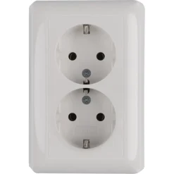 Gira ST55 Inbouw Dubbel Geaard Stopcontact Wit