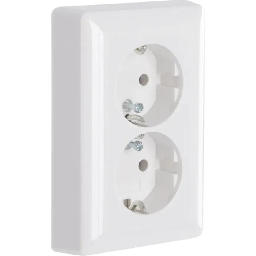 Gira ST55 Inbouw Dubbel Geaard Stopcontact Wit