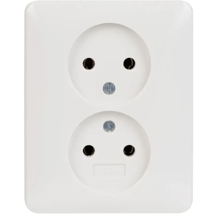 Gira ST55 Inbouw Dubbel Stopcontact Wit