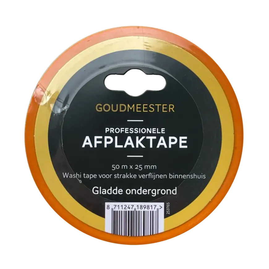 Goudmeester professionele schilderstape gladde ondergrond 50 m x 25 mm
